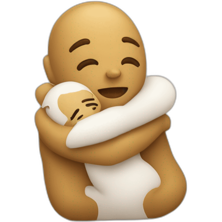 salamèche qui fait un calin avec évoli emoji