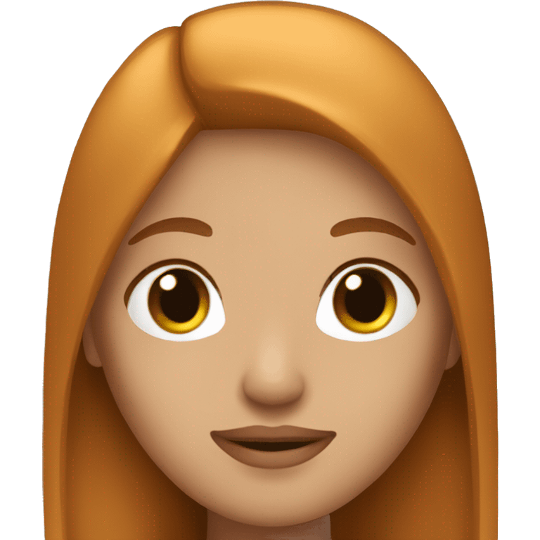 White straight haired brown/ginger girl emoji