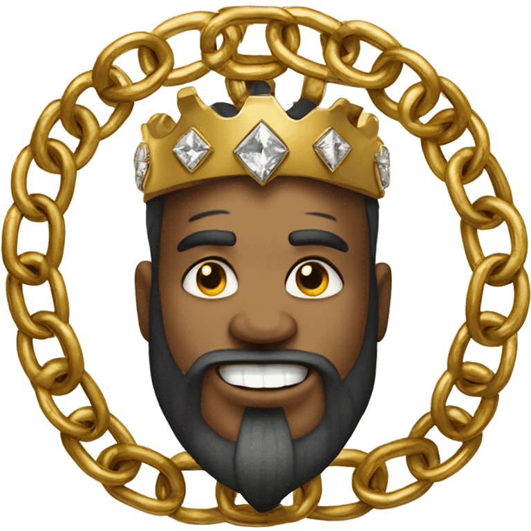 A god wearing god chains has gold teeth and various diamonds  emoji