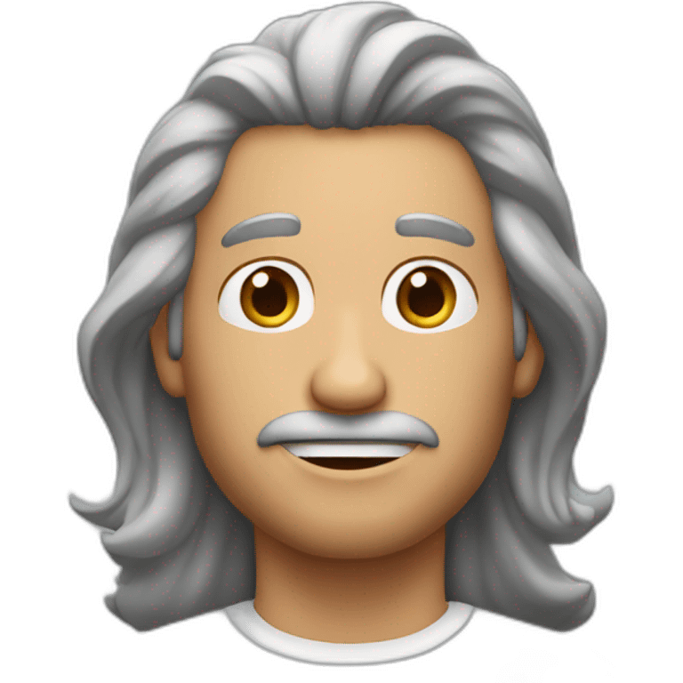 hombre blanco de 53 años con el pelo canoso emoji