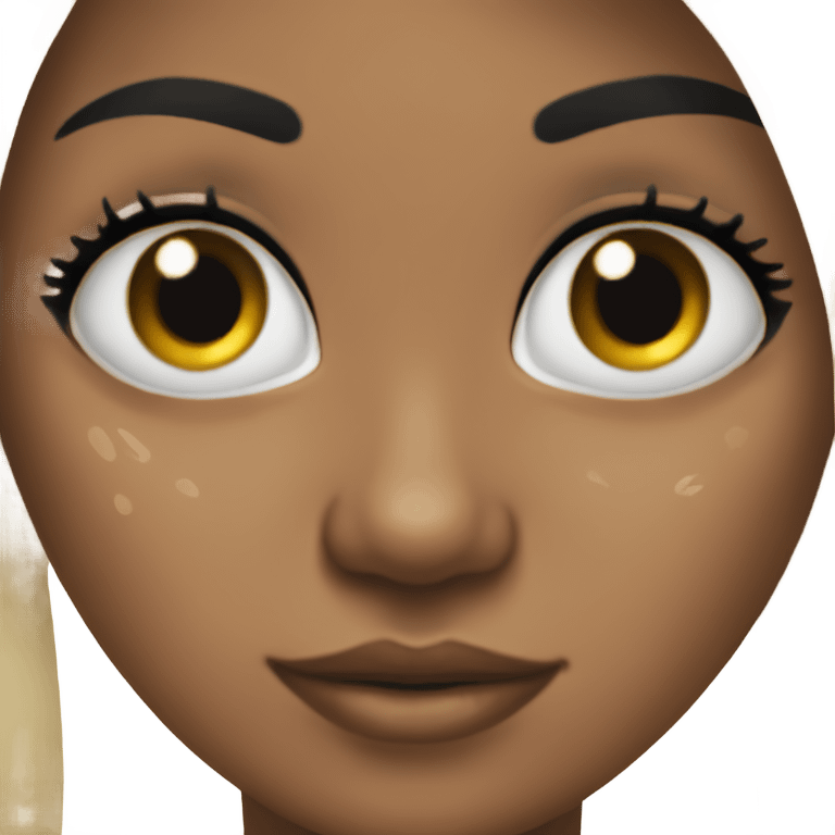 girl whit long black hair, black eyes, freckles and a nose piercing  emoji