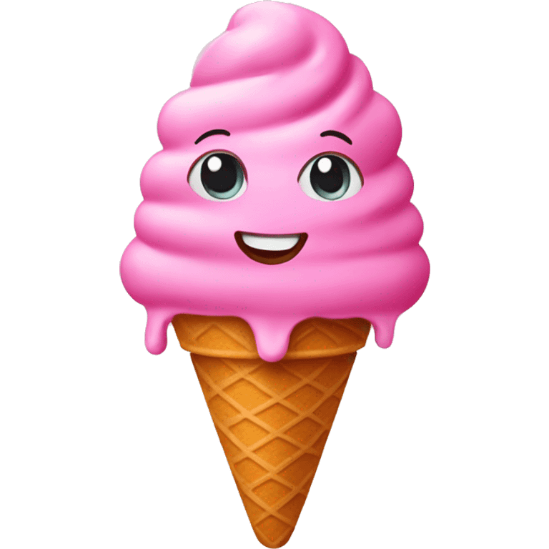 Pink heart ice cream emoji