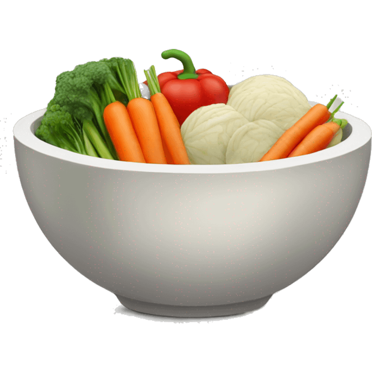 Bowl with sliced vegetables emoji