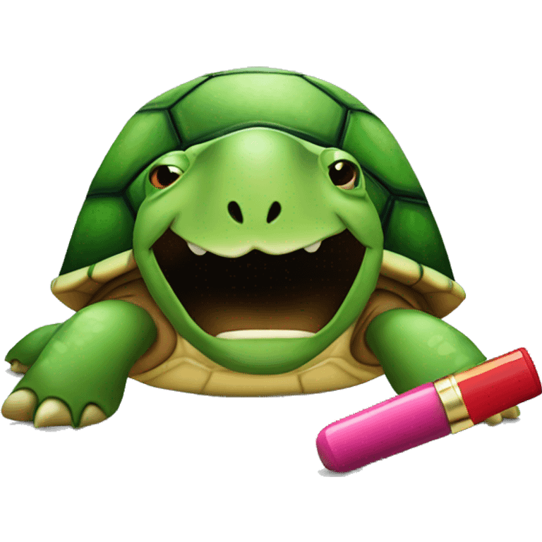 turtle with lipstick on emoji