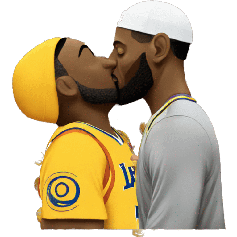 Lebron kissing a curry man  emoji