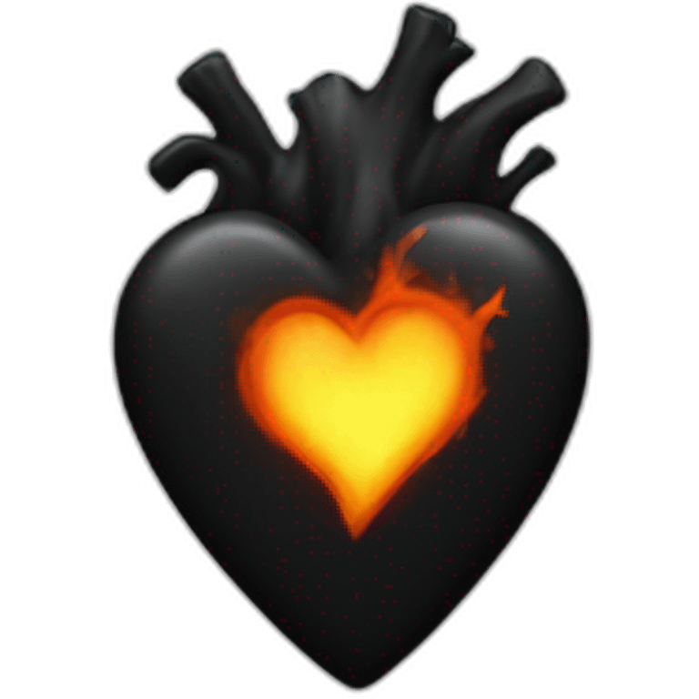 Black burning heart emoji