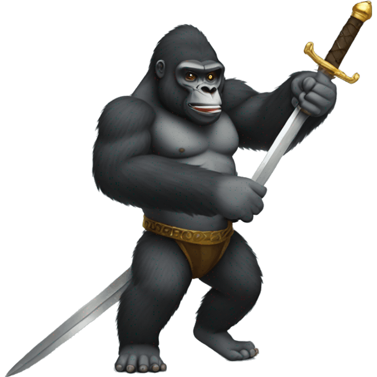 Gorilla with sword emoji