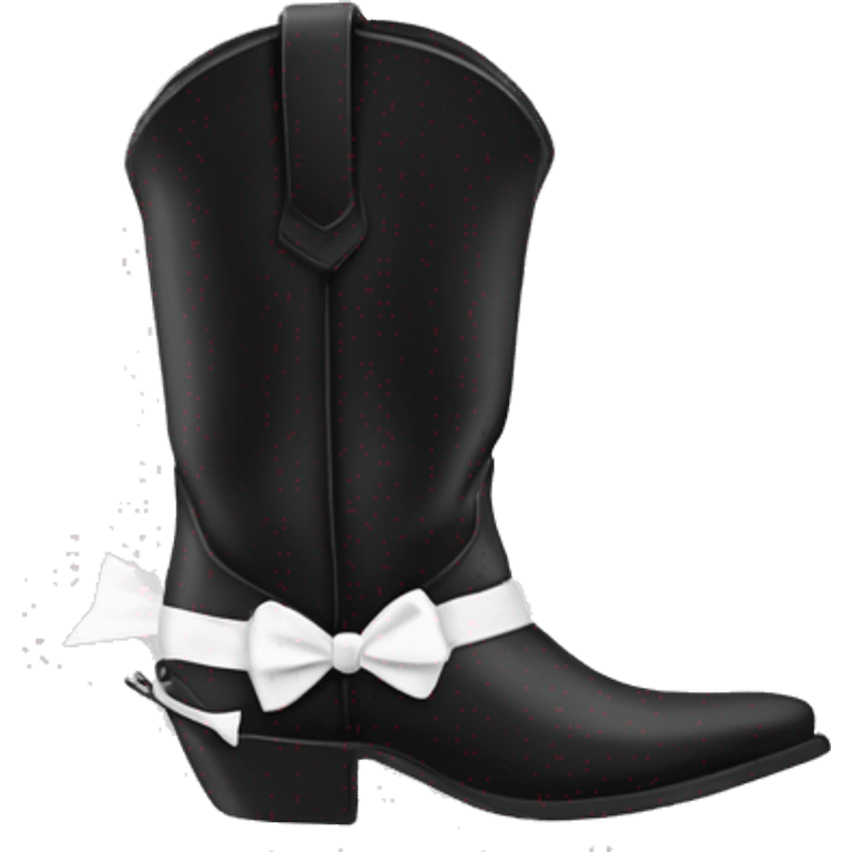 black cowboy boots with white bows emoji