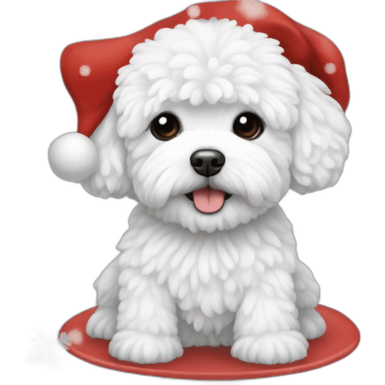 white maltipoo with snowman emoji