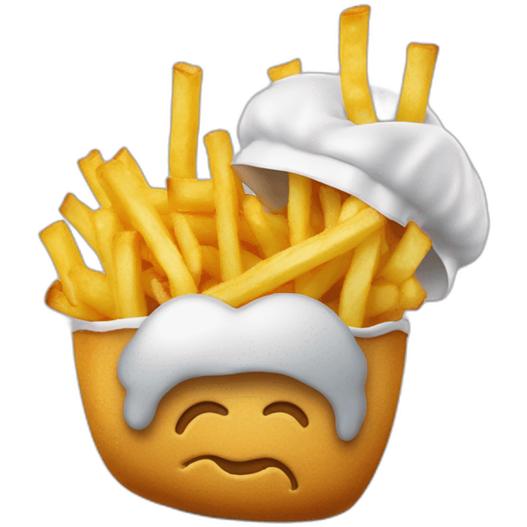 Une frite dans la bouche de Kobe brillant emoji