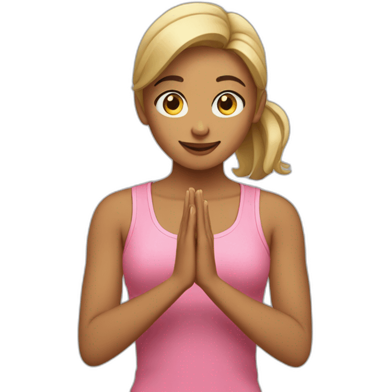 girl exercising hand pose emoji