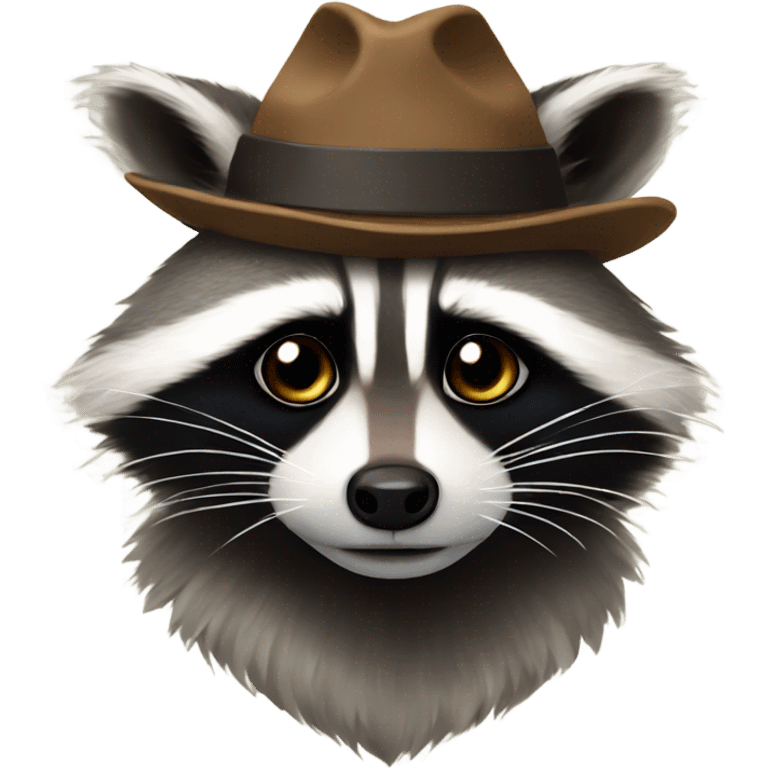 Raccoon with hat emoji