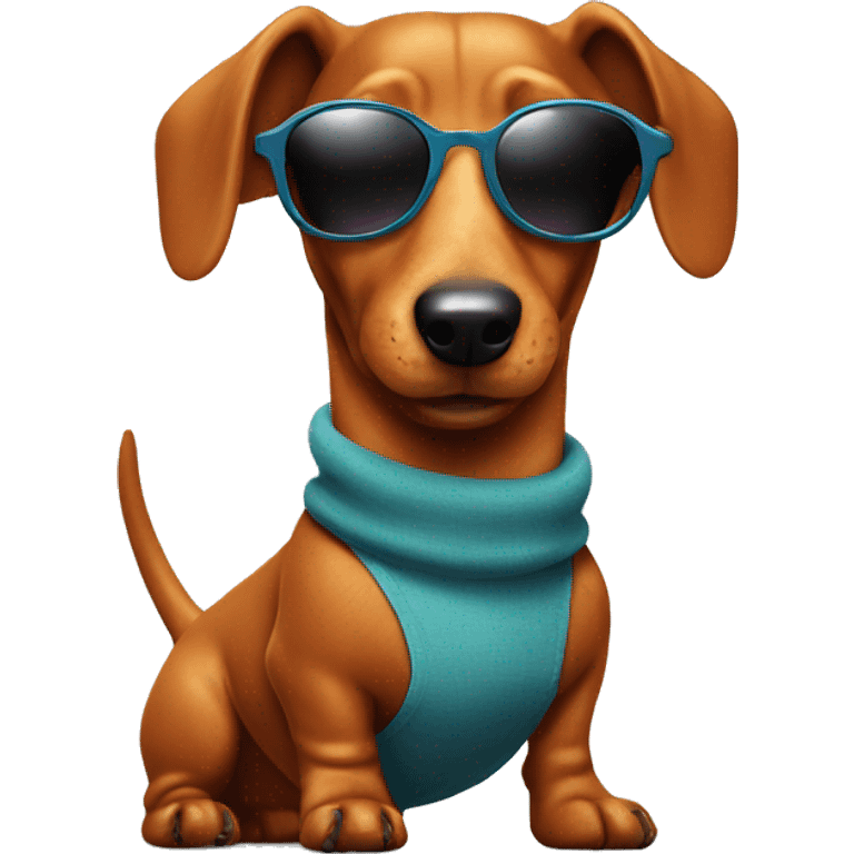 Sausage dog with sunglasses emoji