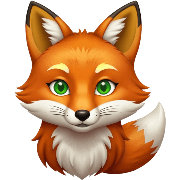 Fox with green eyes emoji