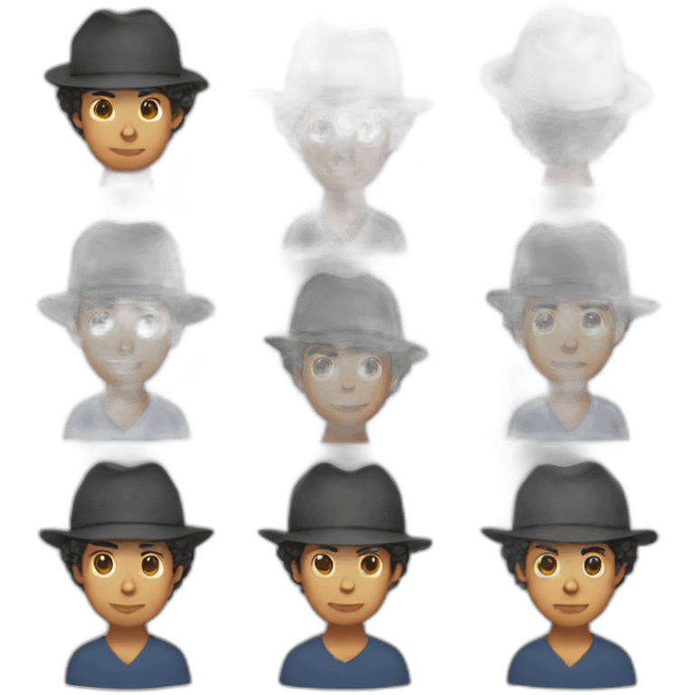 curly haired filipino man wearing hat emoji