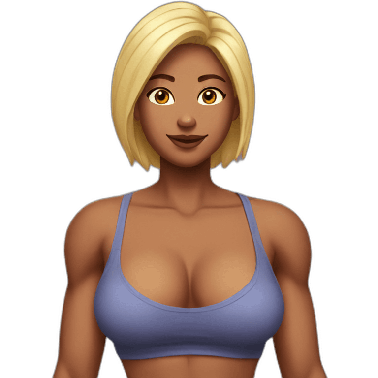 big sexy chest muscles girl emoji