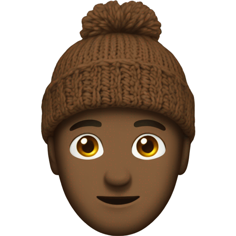 Simple Brown knitted beanie  emoji