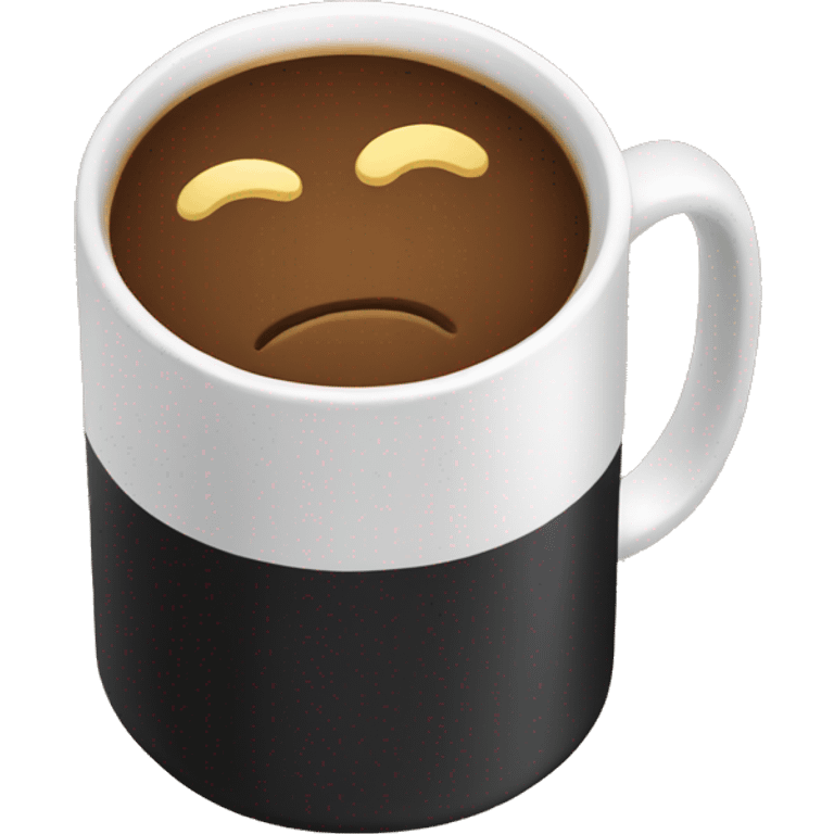 black mug with coffee  emoji