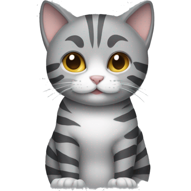 grey cat with stripes emoji