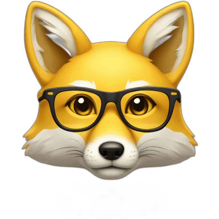 yellow fox with glasses emoji