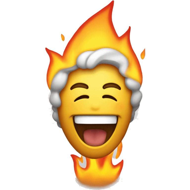 Smile emoji on fire emoji