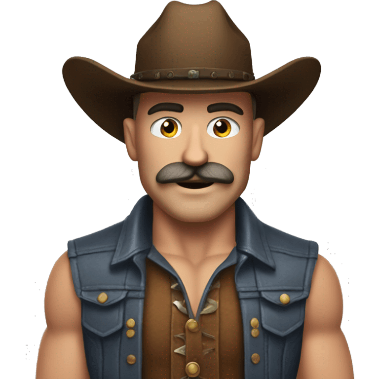 jeff bezos muscular cowboy with a mustache emoji