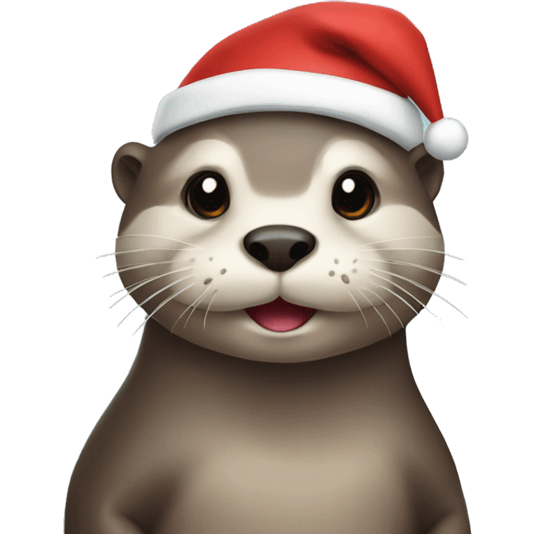 otter with a santa hat emoji