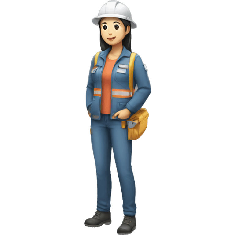 full body character asia worker emoji