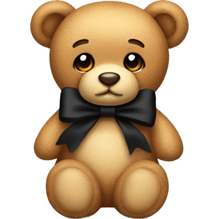 Teddy bear with black bow emoji