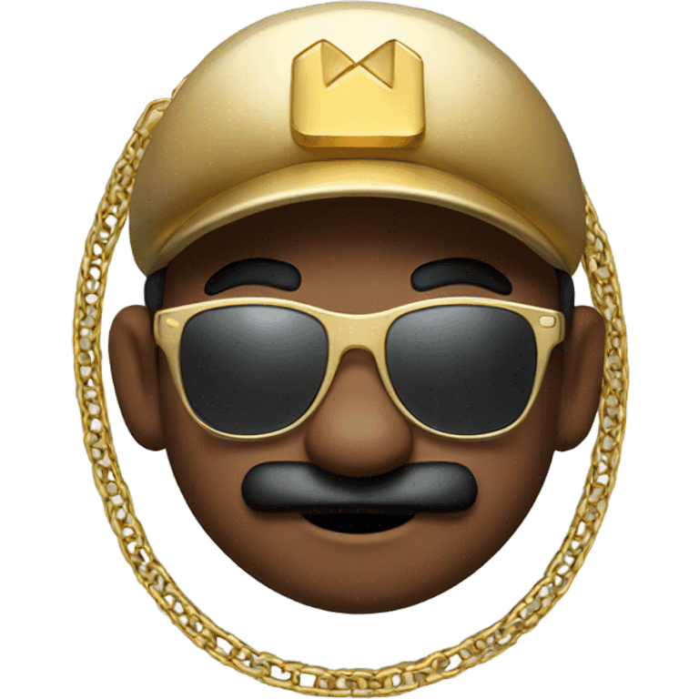 Mario with sunglasses and gold chain necklace emoji