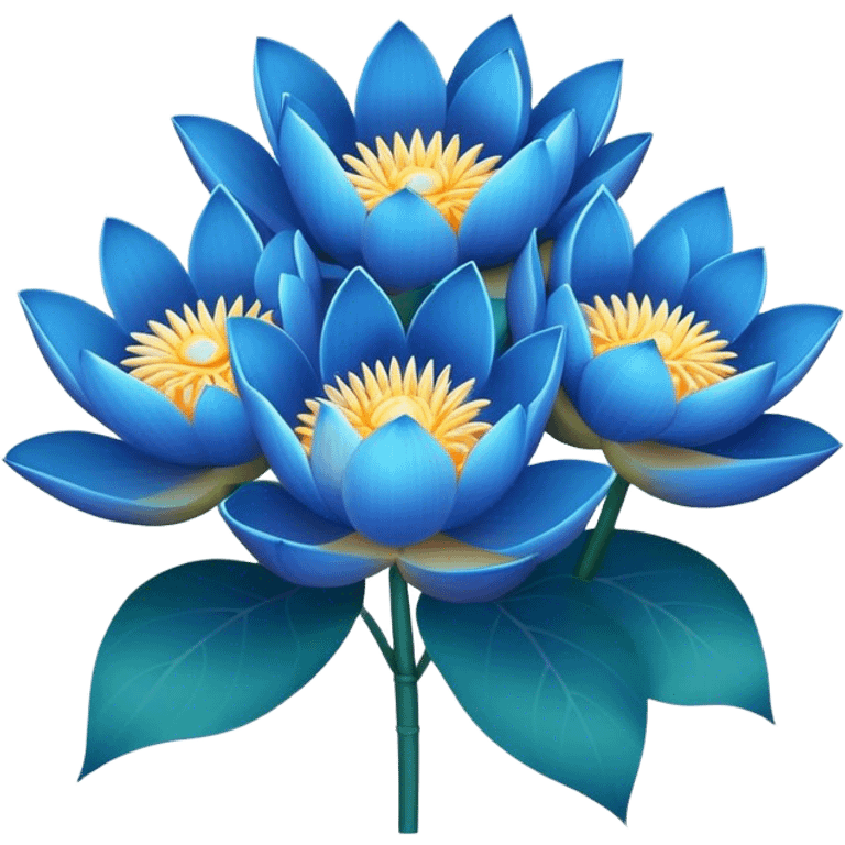 bouquet of blue lotus flowers emoji