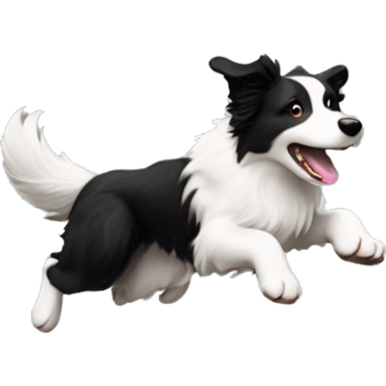 Border collie jumping over anvil emoji