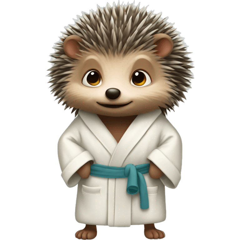 Hedgehog with bathrobe emoji