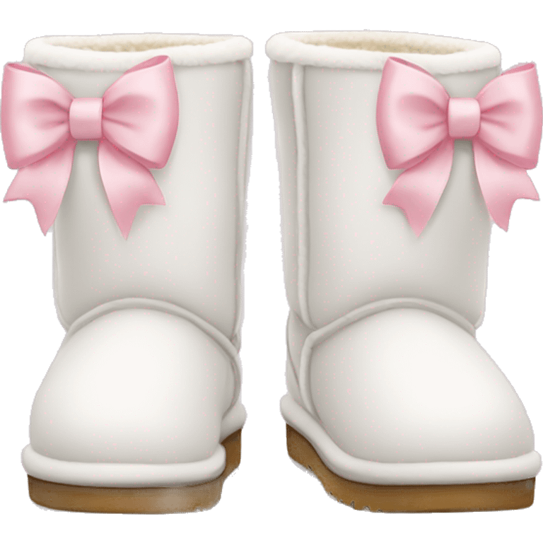 white uggs with light pink bows emoji