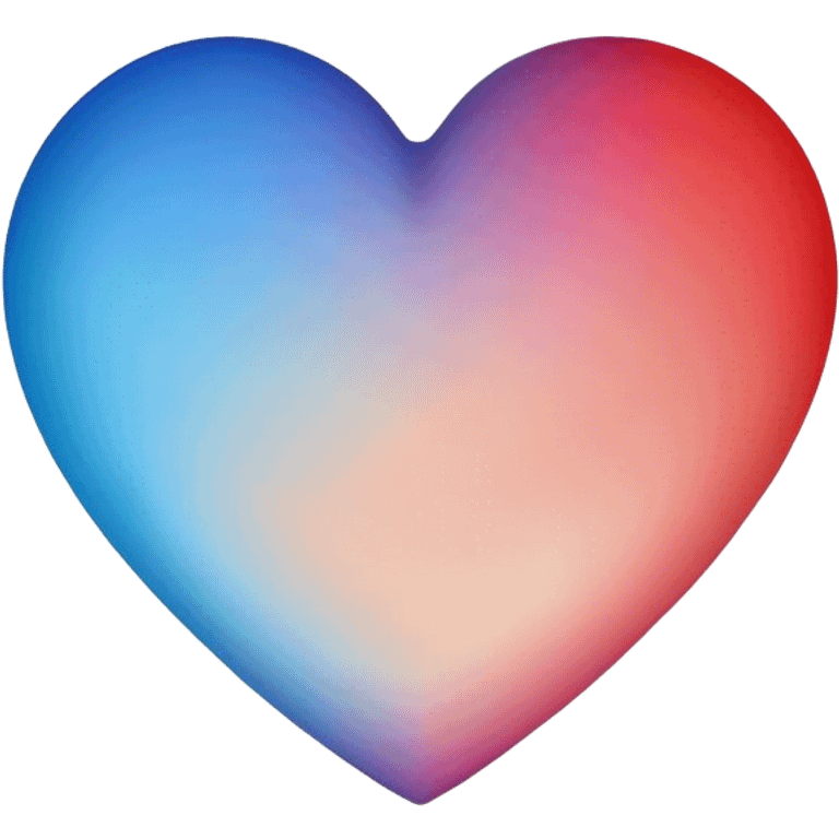 A heart emoji that has a color gradient red top and blue bottom emoji