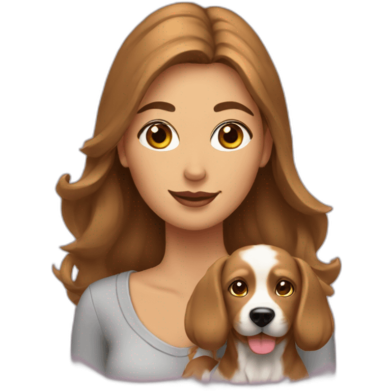 Femme avec chienne emoji