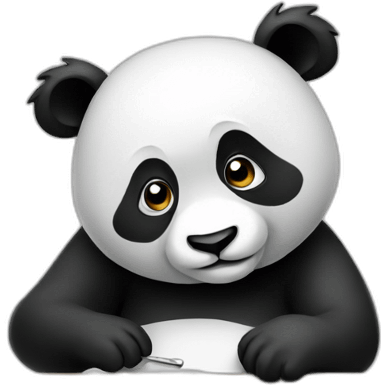 panda working on computer emoji