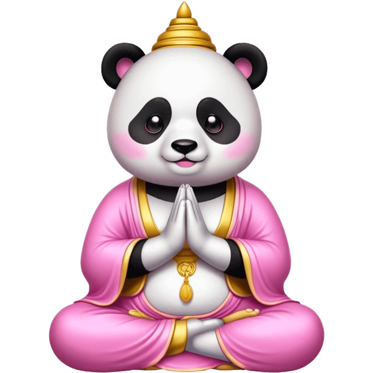 Panda prayer Buddha pink gold emoji