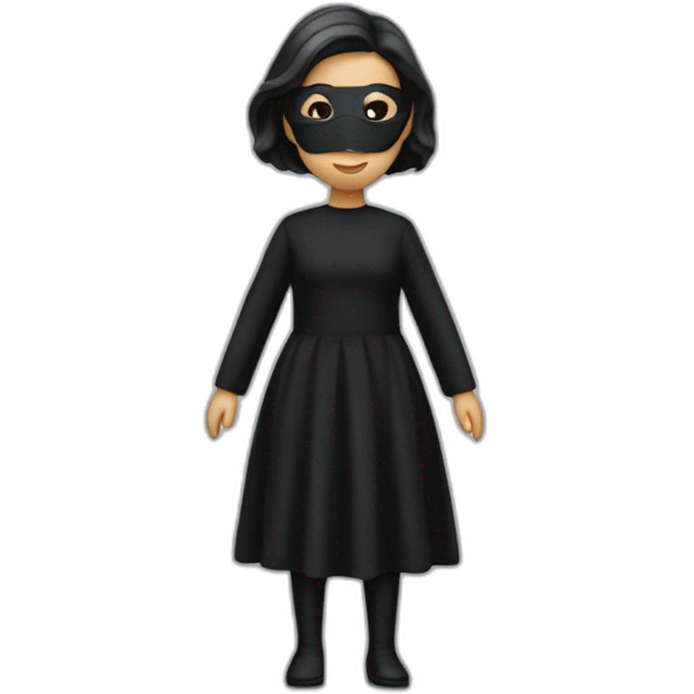 nano car with a person wearing black dress with black mask emoji