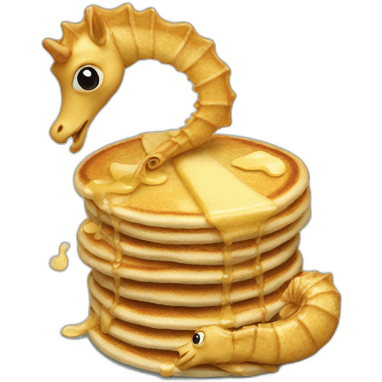 sea ​​Horse eat pancake emoji