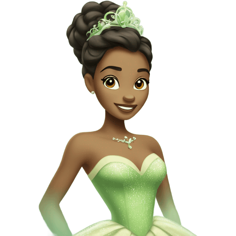 Disney Princess Tiana in elegant dress emoji