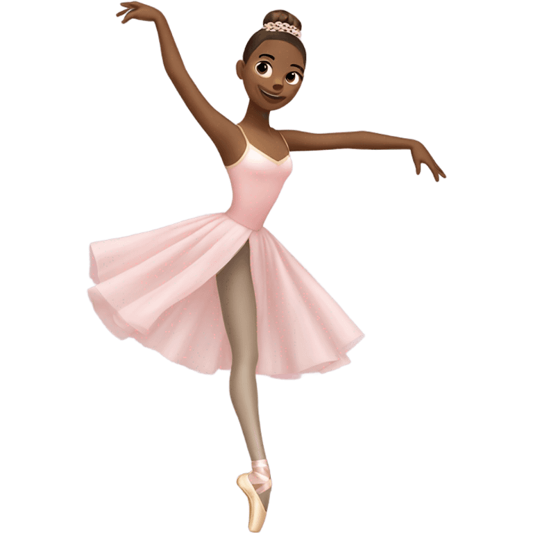 beatiful ballerina on pointe with ballet wrap and sleek bun spinning emoji