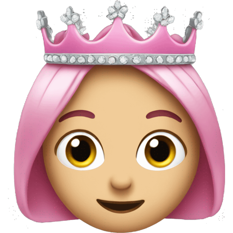 A pink bean wearing a tiara emoji