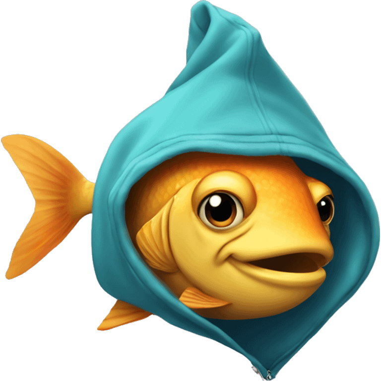 Fish wearing a hoodie emoji