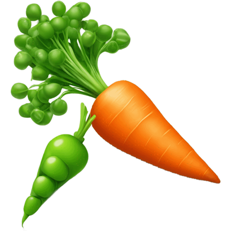 A carrot and pea emoji