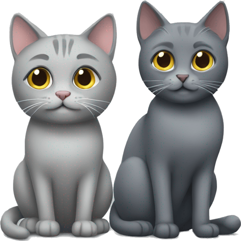 Grey cat and grey cat emoji