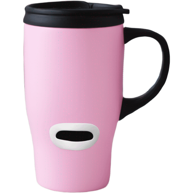 pink travel mug with a handle - no face emoji