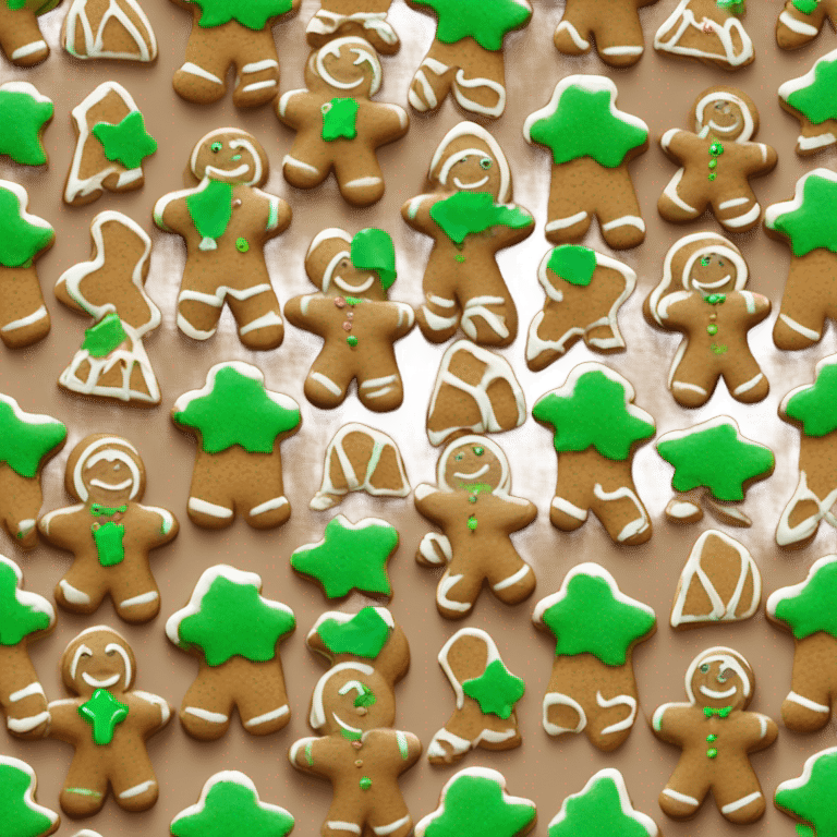 Gingerbread with mint candy emoji