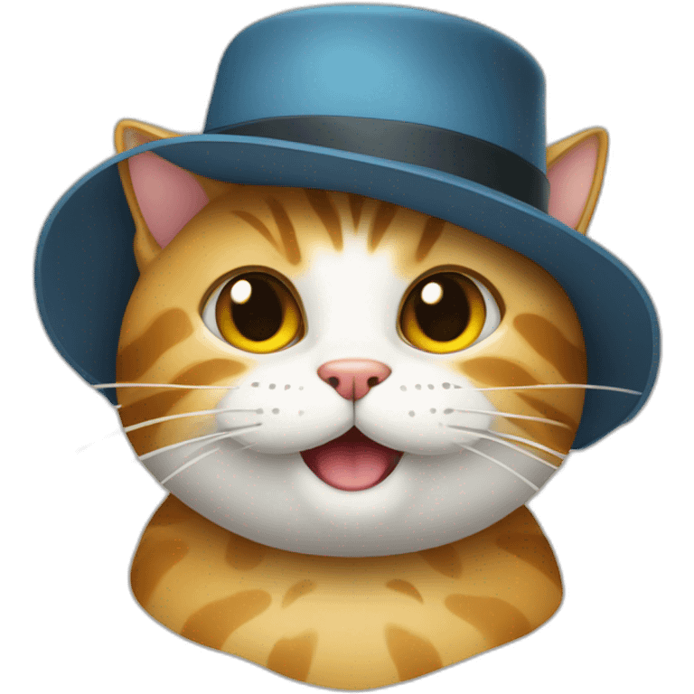 CAT WITH A HAT AND A MAGNIFIYING GLASS emoji