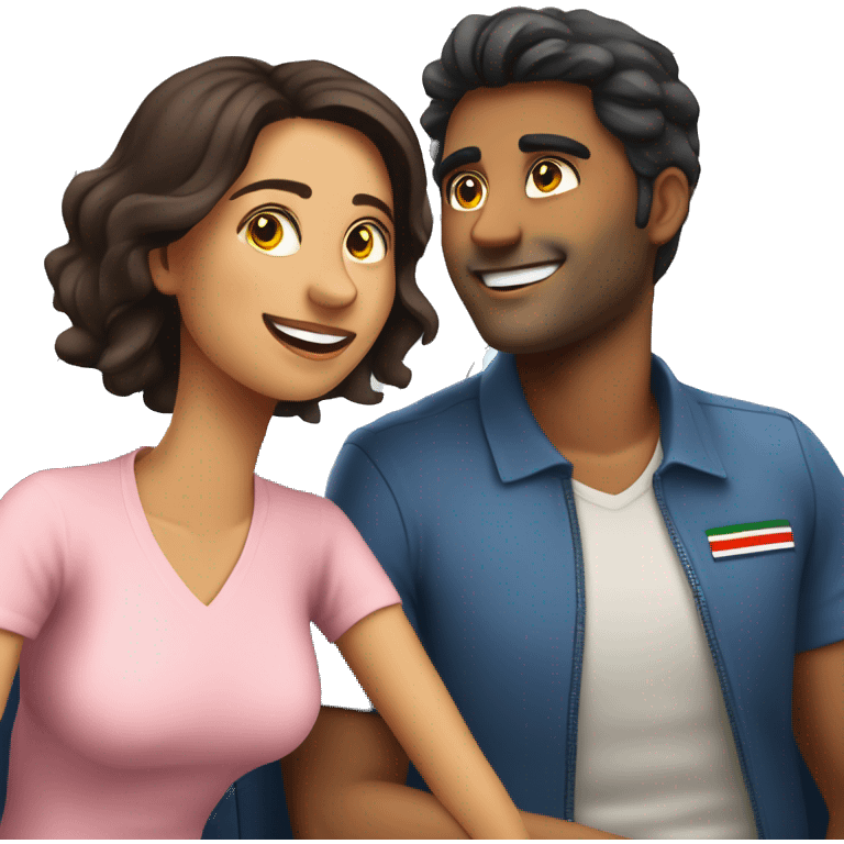 Aditya(male) flying a plane besides anousha(female) his girlfriend and smiling emoji